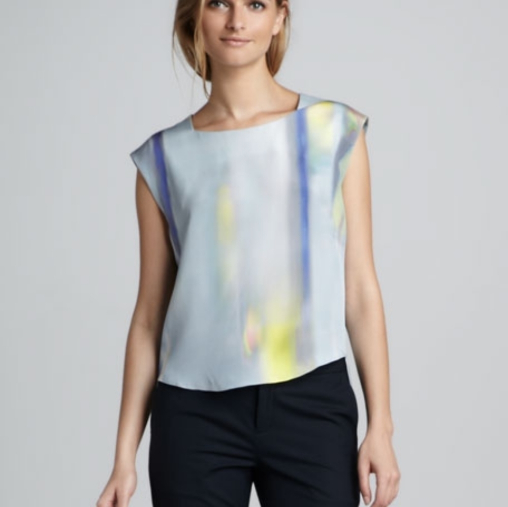 Theory Binta Silk Blouse M - Picture 2 of 10